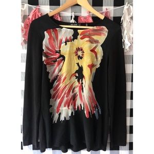 Nic+Zoe Silk Peplum Floral Sweater Medium